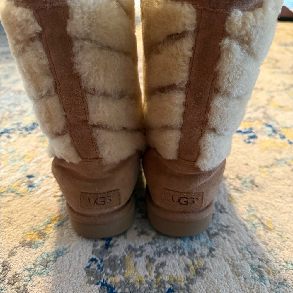 UGG Tan and Cream Shearling Boots - Picture 4 of 8